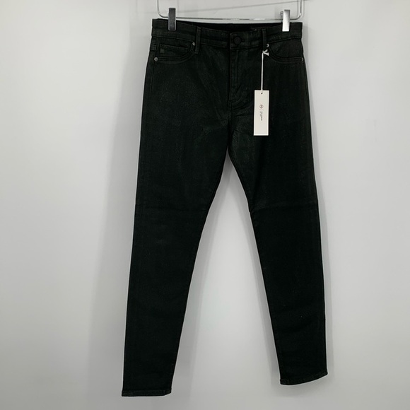 AG Adriano Goldschmied Farrah high rise skinny jeans coated black new women 27 - Picture 1 of 5